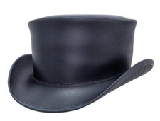 Chapeau en cuir à bande unie