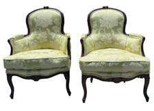 2 LOUIS XV  CARVED BERGERES CABRIOLET BY JACQUES JEAN-BAPTISTE II TILLIARD 1760s