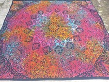 Éléphants Mandala Couvre-lit indien Multicolore Tenture Coton Inde Queen Asie