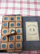 mercerie ancienne - boite de 48 PELOTES CARREE DE LIN P. B début du XXième
