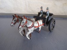 Antique toy penny toys trolley 2 horses 2 soldiers German