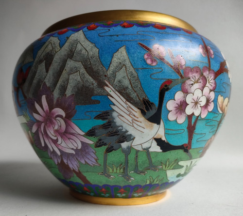 Ancien bassin cache pot - ancien, email