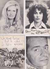 RARE 4 PHOTOGRAPHIES ROUE TOURNE AUTOGRAPHES IMPRIMES DALIDA REGGIANI GIG BAZAR
