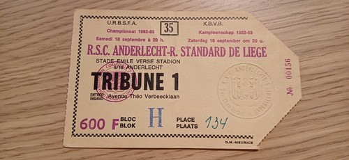 Ticket 1982 rsc anderlecht - rsc,