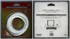 Coaxial cable, TV EXTENSION 9.52mm with universal adapter - 10m. - NEW
