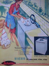 ADVERTISING SCHOLTES NIAGARA GAS AND ELECTRIC WASHING MACHINE 6 KILOS OF LAUNDRY