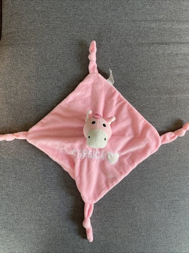 Doudou plat ane rose coeur - plat,