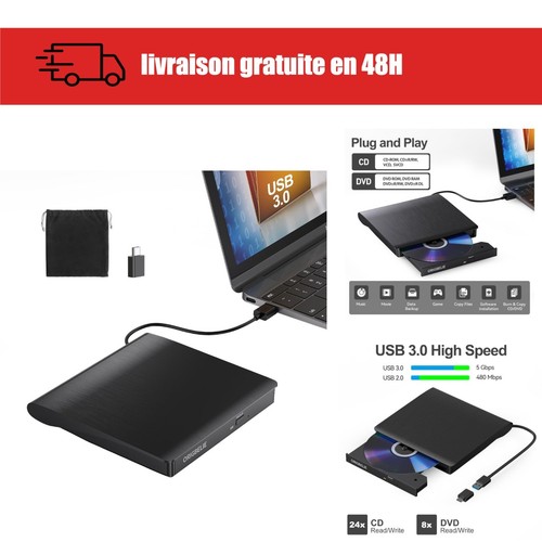 Origbelie lecteur externe - origbelie, cd