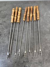 8 Pics A Fondue Bambou Fourchette 2 Dents Fondue Cuisine Vintage
