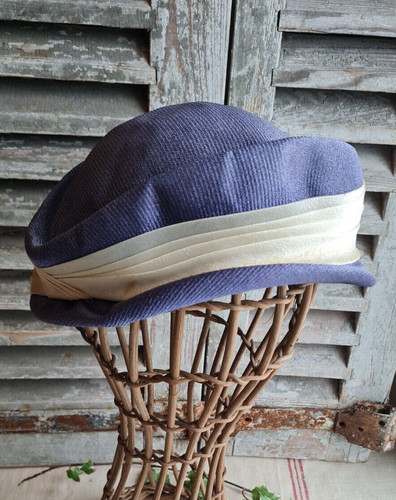 Ancien chapeau femme bleu - ancien,