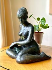 Ema Statue Sculpture Art Nu Design français couleur bronze 31/19/22cmTerre-cuite