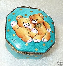 LIMOGES FRANCE BOX ~ ROCHARD ~ STUDIO COLLECTION TEDDY BEARS ~ HAND PAINTED ~ LE