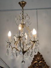REF 96 / superb bronze cage chandelier and tassels 6 lights