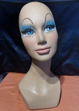 tete chapeau vintage mannequin presentoir magasin époque twiggy