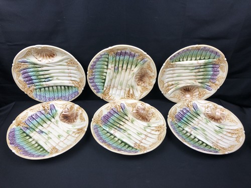 Série assiettes asperges - série, 6