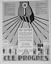 PRESS AD 1936 KEY PROGRESS ALL YOUR LOCKS SAFES CABINETS