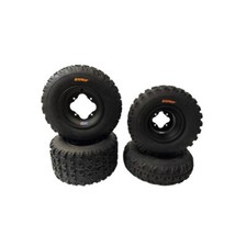 Pack de 4 pneus et jantes cross avant et arrière pour Yamaha YFM Raptor 250  de 