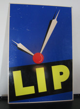 Ancienne plaque émaillée LIP Montre Horlogerie Art Déco 45 x 30 cm