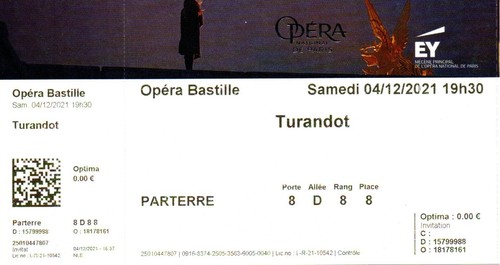 Ticket opéra bastille - ticket,