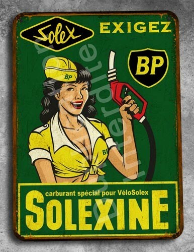 Plaque metal vintage solexine - vintage,