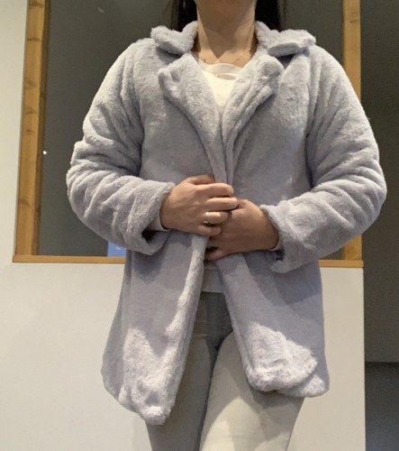 Manteau fausse fourrure grise - fausse,