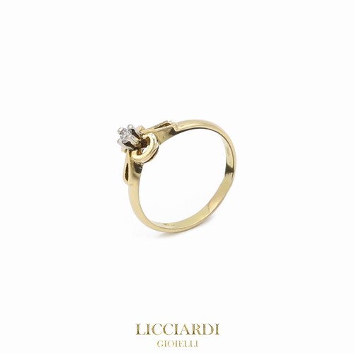 Bague solitaire femme - , jaune