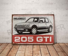 Plaque métal vintage peugeot 205 GTI Enseigne Garage Décoration atelier Déco