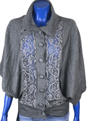 Labee gilet femme gris maille - gilet,