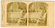 STEREO France, Château de Saint Cloud, bedroom, circa 1870 vintage ste