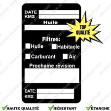 Autocollant Étiquette Vidange Entretien Véhicule Étanche Voiture ✅Huile Filtre