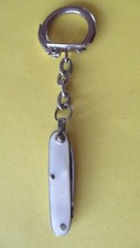 Keyring, 1960s, Small Folding Knife, Brass, Steel, Plastic 3.7cm Closed