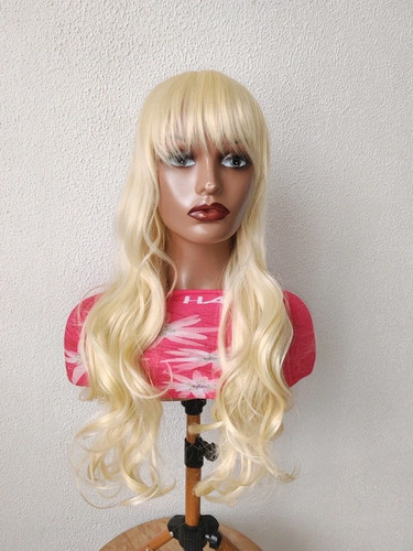 Perruque blonde avec - , frange