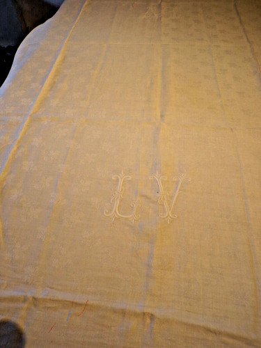 Nappe ancienne lin - nappe, en