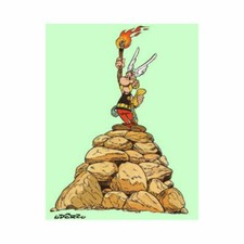 Plaque métal    Astérix et Obélix    30 X 20 CM