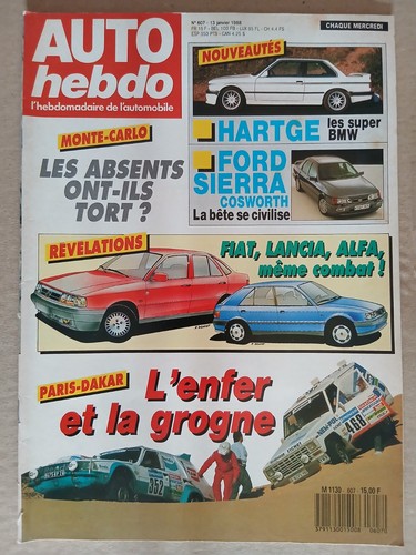 Auto hebdo 607 1 1988 - hebdo, 13/1/1988