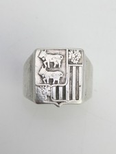Antique Solid Silver Knight Ring 19th Century Era