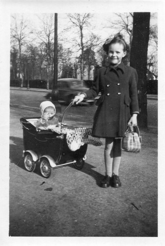Vintage pram baby walking - vintage,