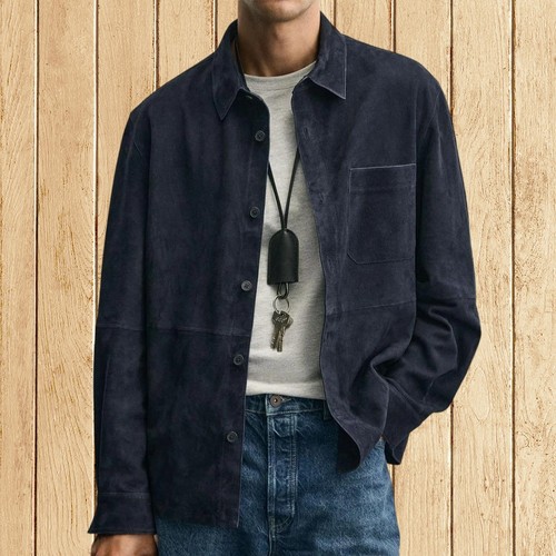 Veste chemise cuir daim - veste,