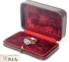 Bague Anneau Avec Pierre Naturelle Topaze Bleue? Alexandrite? Argent 835 Z904