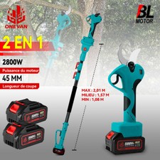 Sécateur électrique à batterie 2 EN 1 Sécateur à branches hautes télescopique