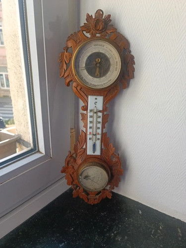 Baromètre ancien bois