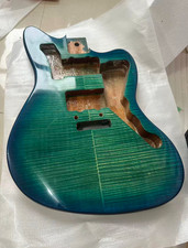 Mahogany Wood Blue Burst Guitar Body with Tiger Maple Top Fit Jazzmaster