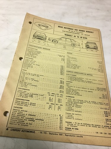 Automobile technical sheet - technical,
