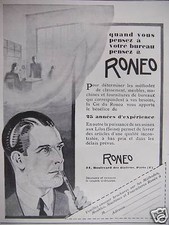 PUBLICITÉ QUAND VOUS  PENSEZ À VOTRE BUREAU PENSEZ À RONEO