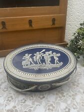 Antique Metal Cookie Box - Josiah Wedgwood Style (60s-80s)