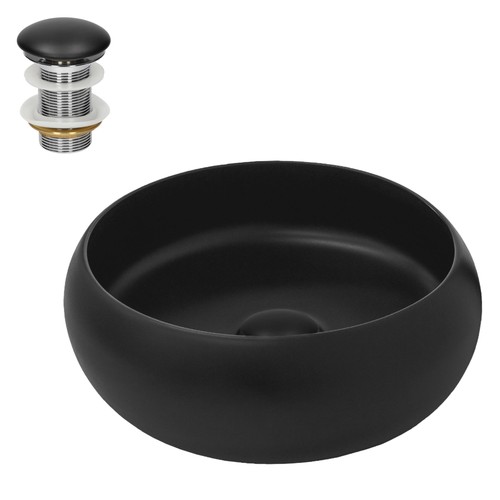 Lavabo céramique noir - noir, avec