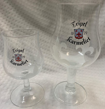 Tripel 1679 Karmeliet Goblets: One 12 and One 24 oz Vintage Belgian Beer Glasses