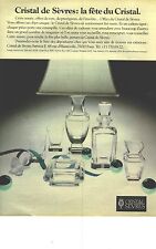 1981 ADVERTISING ADVERTISEMENT CRYSTAL DE SEVRES ash lamps carafe glass