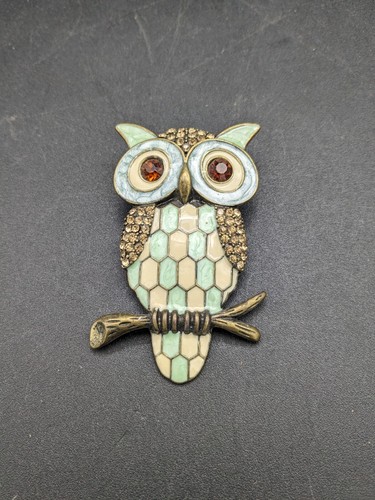 Broche vintage chouette hibou - broche,