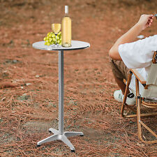 23.62" Aluminum Round Indoor-Outdoor Bar Height Table w/Flip-Up Table Adjustable